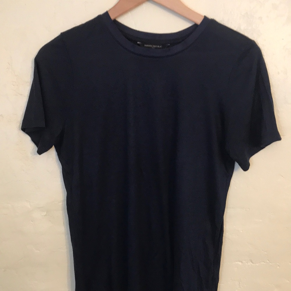 Women’s Dark Blue Rayon Short Sleeve Banana Republic Top